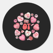 Groovy Occupational Therapy Valentine Ot Conversat Ronde Sticker (Voorkant)