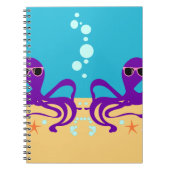 Groovy Octopus Fun Cartoon Pattern Art Notitieboek (Voorkant)