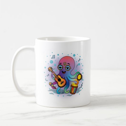 Groovy Octopus Mok | Hippie Retro Kleurrijk Cadeau (Links)