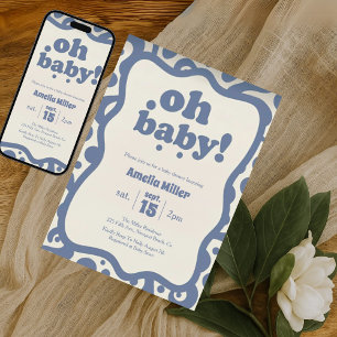 Groovy Oh Baby! Uitnodiging voor een babyborrel