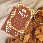 Groovy "Oh Boy!" Baby Shower Uitnodiging