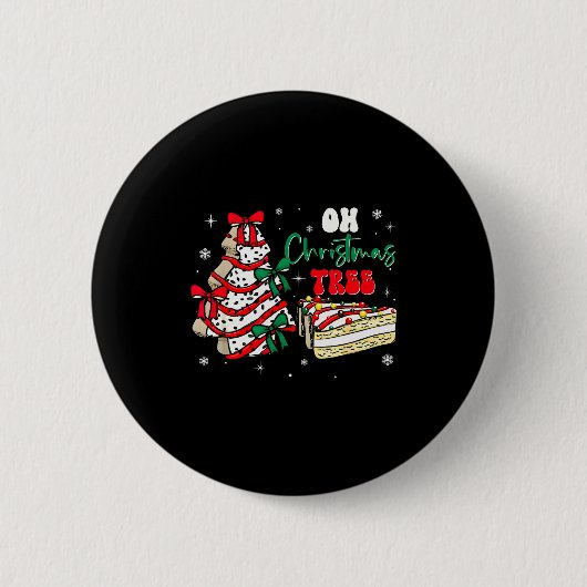 Groovy Oh Christmas Tree Cakes Debbie Becky Jen Ca Ronde Button 5,7 Cm (Voorkant)