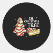 Groovy Oh Christmas Tree Cakes Debbie Becky Jen Ca Ronde Sticker (Voorkant)