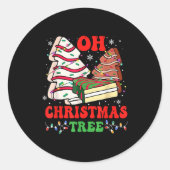 Groovy Oh Christmas Tree Cakes Debbie Becky Jen Ca Ronde Sticker (Voorkant)