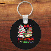 Groovy Oh Christmas Tree Cakes Debbie Becky Jen Ca Sleutelhanger (Voorkant)