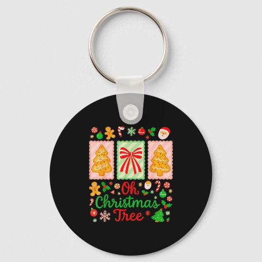 Groovy Oh Christmas Tree Cakes Debbie Becky Jen Ca Sleutelhanger (Voorkant)
