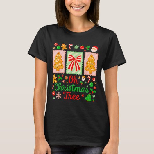 Groovy Oh Christmas Tree Cakes Debbie Becky Jen Ca T-shirt (Voorkant)