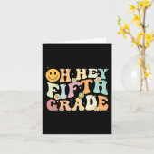 Groovy Oh Hey 5e klas Terug naar school Leren Kaart (Gele Bloem)