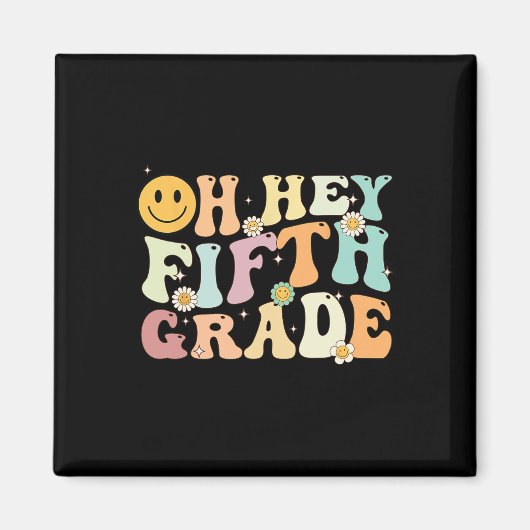 Groovy Oh Hey 5e klas Terug naar school Leren Magneet (Voorkant)