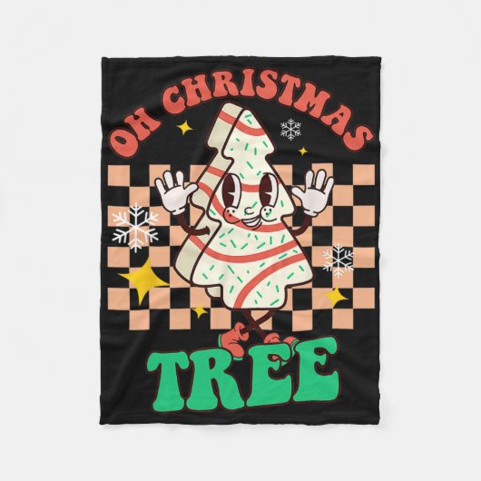 Groovy Oh Kerstboom Cakes Debbie Becky Jen Ca Fleece Deken (Voorkant)