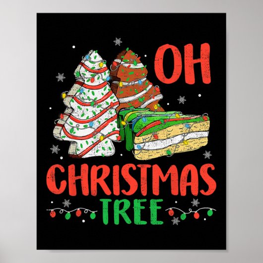 Groovy Oh kerstboom Cakes Debbie Becky Jen Ca Poster (Voorkant)