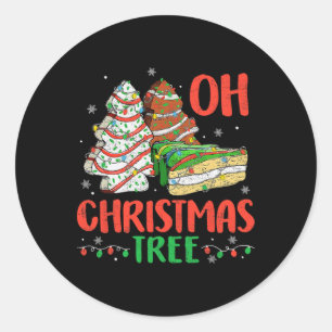 Groovy Oh kerstboom Cakes Debbie Becky Jen Ca Ronde Sticker
