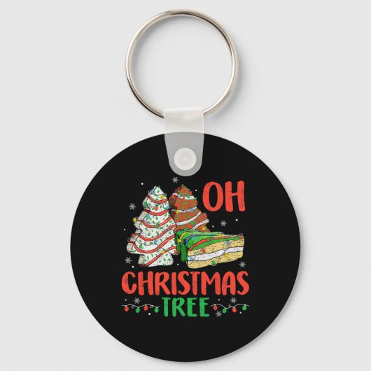 Groovy Oh Kerstboom Cakes Debbie Becky Jen Ca Sleutelhanger (Voorkant)