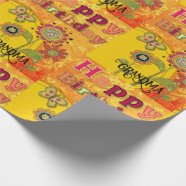 Groovy Oma 1970's Verjaardag Vibe Custom Cadeaupapier
