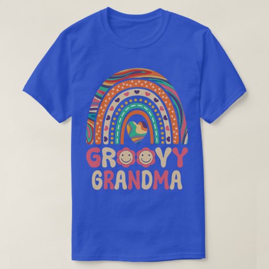 Groovy Oma 60s Outfit 70s Thema Kostuum Rainbo T-shirt (Design voorkant)