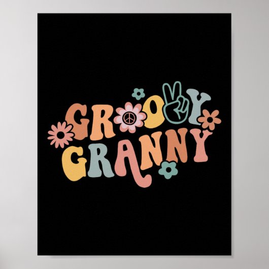 Groovy oma een dankbare oma Thanksgiving chr Poster (Voorkant)