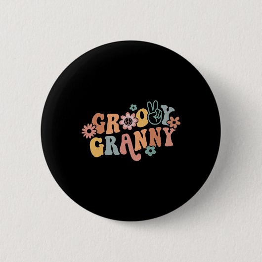 Groovy oma een dankbare oma Thanksgiving chr Ronde Button 5,7 Cm (Voorkant)