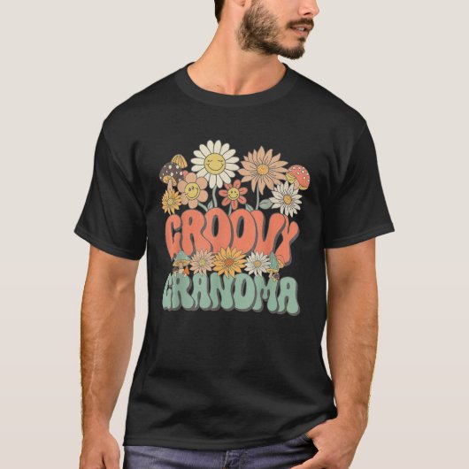 Groovy Oma Floral Hippie Retro Daisy Flower Mo T-shirt (Voorkant)