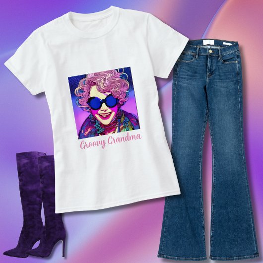 Groovy Oma Retro Flower Power Hippie T-shirt