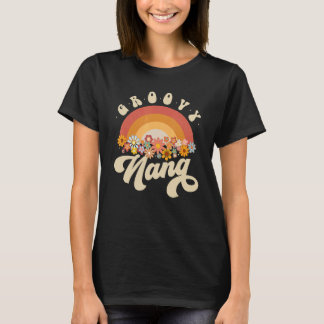 Groovy Oma Retro Regenboog Kleurrijke Bloemen Oma T-shirt