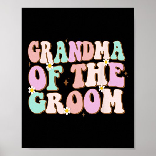 Groovy oma van de bruidegom bruiloft douche oma poster (Voorkant)