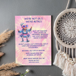 Groovy Oma Verjaardagsfeest-Retro Party voor haar Kaart