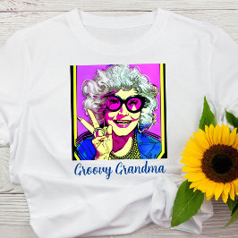 Groovy Oma Vredesbord Retro  Hippie T-shirt
