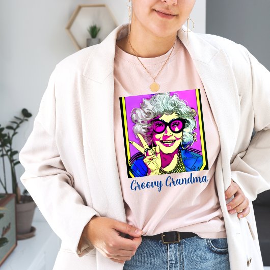 Groovy Oma Vredesbord Retro Hippie T-shirt