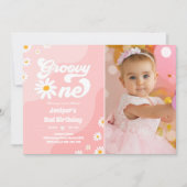 Groovy One 1e verjaardag Boho Floral Daisy Kaart (Voorkant)