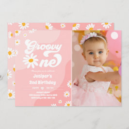 Groovy One 1e verjaardag Boho Floral Daisy Kaart