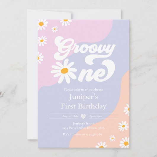 Groovy One 1e verjaardag Boho Floral Daisy Kaart (Voorkant)