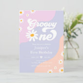 Groovy One 1e verjaardag Boho Floral Daisy Kaart (Staand voorkant)