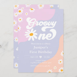 Groovy One 1e verjaardag Boho Floral Daisy Kaart