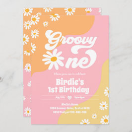 Groovy One 1e verjaardag Boho Floral Daisy Kaart