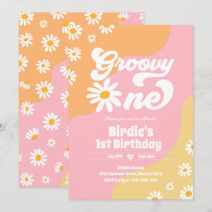 Groovy One 1e verjaardag Boho Floral Daisy Kaart