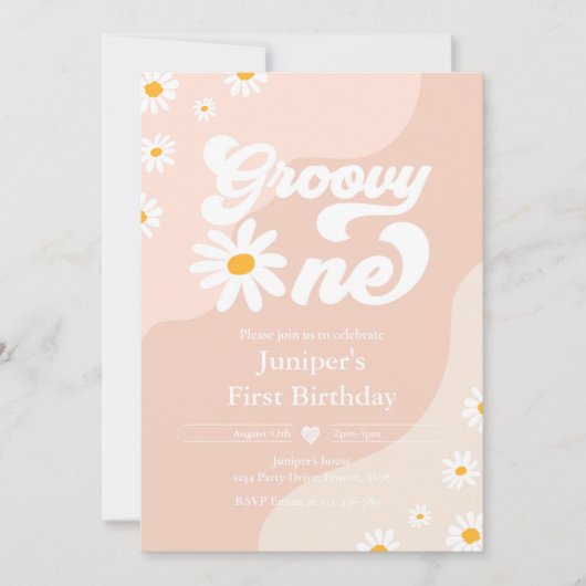 Groovy One 1e verjaardag Boho Floral Daisy Kaart (Voorkant)