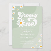Groovy One 1e verjaardag Boho Floral Daisy Kaart (Voorkant)