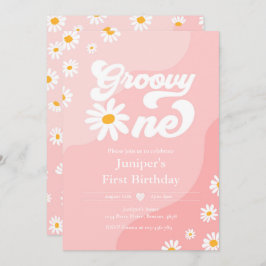 Groovy One 1e verjaardag Boho Floral Daisy Kaart