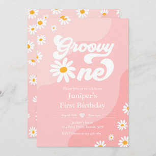 Groovy One 1e verjaardag Boho Floral Daisy Kaart