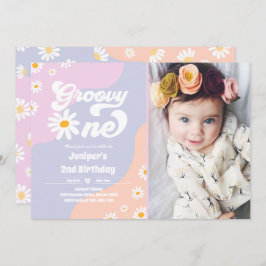 Groovy One 1e verjaardag Boho Floral Daisy Kaart