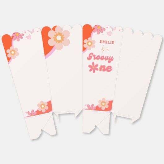 Groovy One 1e verjaardag Boho Retro Daisy Bedankdoosjes (Ongevouwen)