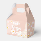 Groovy One 1e verjaardag Boho Retro Daisy Bedankdoosjes (Achterkant)