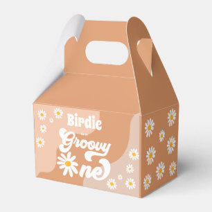 Groovy One 1e verjaardag Boho Retro Daisy Bedankdoosjes