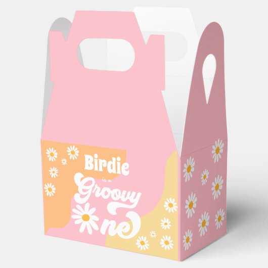 Groovy One 1e verjaardag Boho Retro Daisy Bedankdoosjes (Geopend)