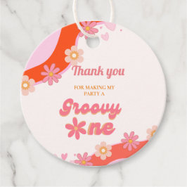 Groovy One 1e verjaardag Boho Retro Daisy Bedankjes Labels