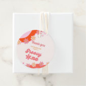 Groovy One 1e verjaardag Boho Retro Daisy Bedankjes Labels (In situ)