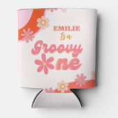 Groovy One 1e verjaardag Boho Retro Daisy Blikjeskoeler (Voorkant)