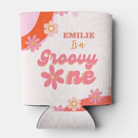 Groovy One 1e verjaardag Boho Retro Daisy Blikjeskoeler (Achterkant)