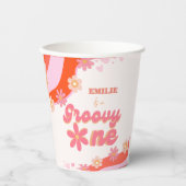 Groovy One 1e verjaardag Boho Retro Daisy Papieren Bekers (Voorkant)