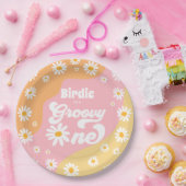 Groovy One 1e verjaardag Boho Retro Daisy Papieren Bordje (Feest)